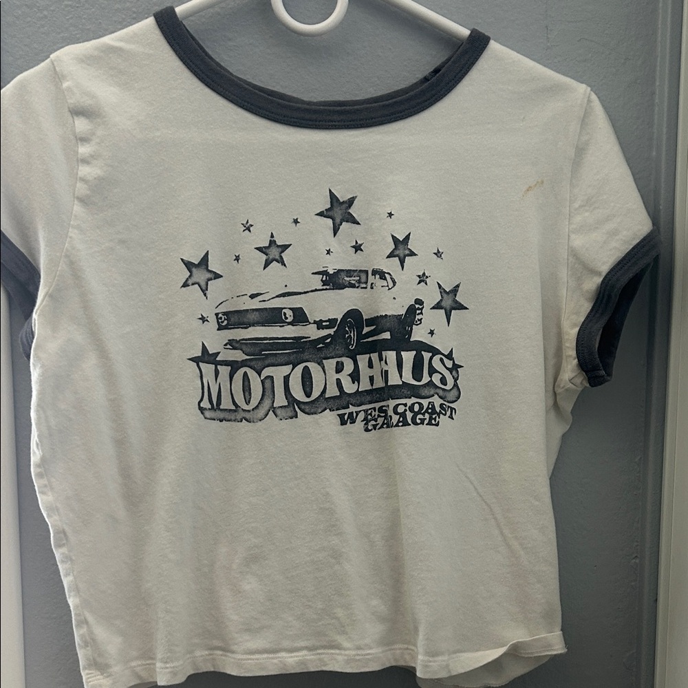 Hollister Kids Motorhaus Graphic Tee - White and Black